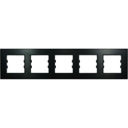 Arvehu Asfir Schneider Asfora Serisine Özel Beşli Onyx Siyah Alüminyum Anahtar Priz Çerçevesi - Arvehu Electric