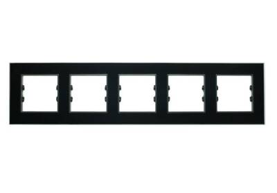 Arvehu Asfir Schneider Asfora Serisine Özel Beşli Parlak Siyah Pleksiglas Anahtar Priz Çerçevesi - 1