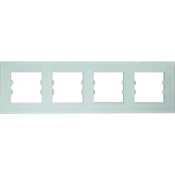Arvehu Asfir Schneider Asfora Serisine Özel Dörtlü Beyaz Plexiglas Anahtar Priz Çerçevesi - 1