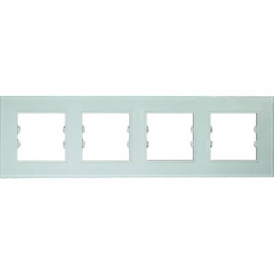 Arvehu Asfir Schneider Asfora Serisine Özel Dörtlü Beyaz Plexiglas Anahtar Priz Çerçevesi - 1