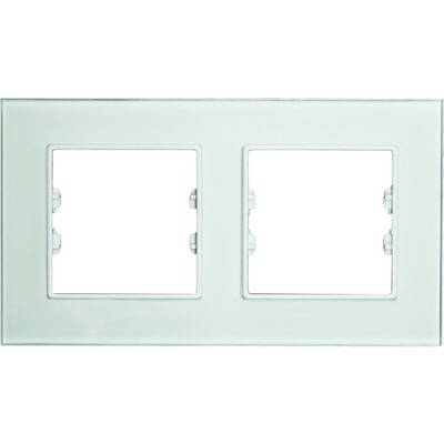 Arvehu Asfir Schneider Asfora Serisine Özel Ikili Beyaz Plexiglas Anahtar Priz Çerçevesi - 1
