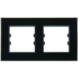 Arvehu Asfir Schneider Asfora Serisine Özel Ikili Parlak Siyah Pleksiglas Anahtar Priz Çerçevesi - Arvehu Electric