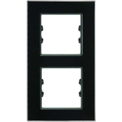 Arvehu Asfir Schneider Asfora Serisine Özel Ikili Parlak Siyah Pleksiglas Dikey Anahtar Priz Çerçevesi