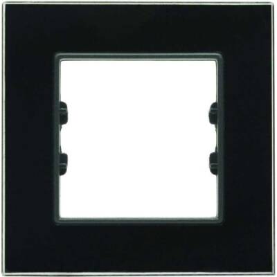 Arvehu Asfir Schneider Asfora Serisine Özel Tekli Parlak Siyah Pleksiglas Anahtar Priz Çerçevesi - 1