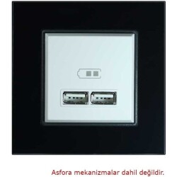 Arvehu Asfir Schneider Asfora Serisine Özel Tekli Parlak Siyah Pleksiglas Anahtar Priz Çerçevesi - 2