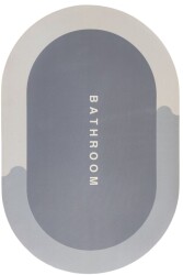 Banyo Paspası Süper Su Emici Kaymaz Tabanlı Paspas Oval Diatomit Paspas Nappa Paspas Oval (60x39cm) - 7