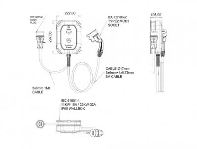 Bemis BEV-1011-0105, Araç Şarj İstasyonu Model 1 Charger 2-5_32 A Fişli - 2