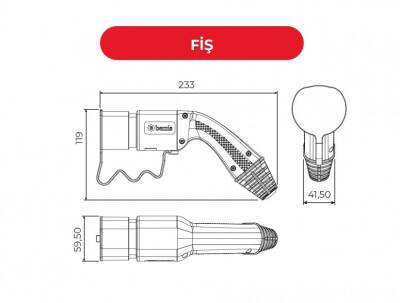Bemis BEV-3020-1207, Araç Kablolu Şarj Seti  Monofaze 20A 7Metre 3,70kW - 2
