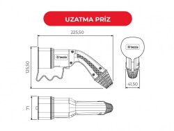 Bemis BEV-5020-1207, Araç Kablolu Şarj Seti Trifaze 20A 7Metre 11kw - 3