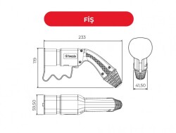 Bemis BEV-5032-1207, Araç Kablolu Şarj Seti Trifaze 32A 7Metre 22kw - 2