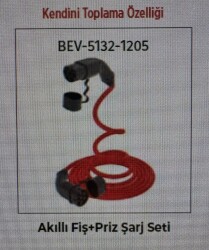 Bemis BEV-5132-1205, Akıllı Fiş, Priz Şarj Seti 5 Metre, 32A,Trifaze, 22kw