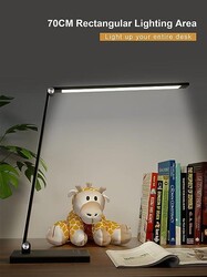 Çalışma masası lambası, LED, kısılabilir masa lambası, ofis çalışma masası lambası, 6 W hafıza fonksiyonu, 5 renk ve 10 parlaklık kademesi, dokunmatik kullanım, USB bağlantısı - 4