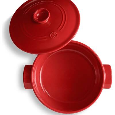 Emile Henry EH344553 Ateşe Dayanıklı Yuvarlak Seramik Tencere 34x29.5x18.5 cm / 5.3 lt. - KIRMIZI - 2