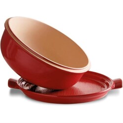 Emile Henry EH349108 Seramik Yuvarlak Ekmek Fırın Kabı - Kırmızı - 4