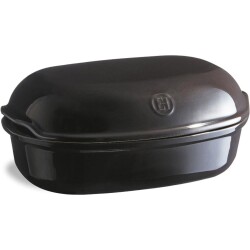Emile Henry EH795501 Artisan Seramik Ekmek Fırın Kabı 34x23x14,5cm - ANTRASİT - 1