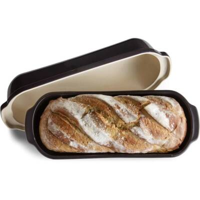 Emile Henry EH795503 Seramik Ekmek Fırın Kabı (39x16,5x15 / 2,3 Litre) Antrasit - 5