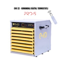Evo22 PROs - 22 kw Kumandalı ve Dijital Endüstriyel Elektrikli Fanlı Isıtıcı - EvoTech