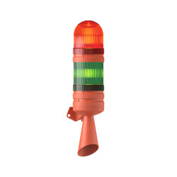 MESAN MS 5836.1.2.12-24VAC/DC Ø70 2 Kat LED Multifonksiyon 2 Ses Borulu Elektronik Siren Duvar Montaj