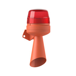 MESAN MS 5840.1.110-230VAC Ø70 LED Multifonksiyon 10 Ses Borulu Elektronik Siren Duvar Montaj