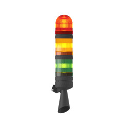 MESAN MS 5844.1.3.2.12-24VAC/DC Ø70 3 Kat LED Multifonksiyon 2 Ses Borulu Elektronik Siren Duvar Montaj
