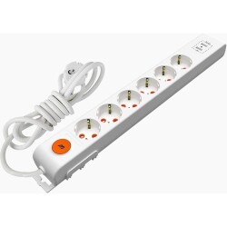 Mutlusan 6lı 1,5mt 2 Usbli 1425Joule Akım Korumalı Anahtarlı priz -001 175 670002 15 00