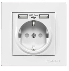 Mutlusan Usb Topraklı Priz RitaNatural - Beyaz- 2220 619 0201 (Çerçeve Dahil)