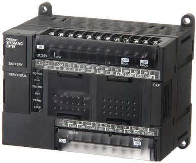 Omron CP1E-E40SDR-A, PLC, 100-240 VAC besleme, 24 x 24 VDC giriş, 16 x röle çıkışı 2 A, 2K adımlı program + 2K kelime veri belleği - 1