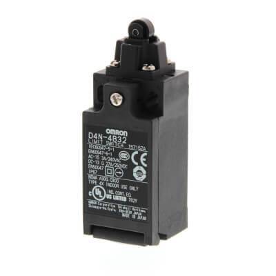 Omron D4N-1B32, Limit anahtarı, Üst makaralı piston, 2NC (yavaş hareketli), 2NC (yavaş hareketli), Pg13.5 (1 kanallı) - 1