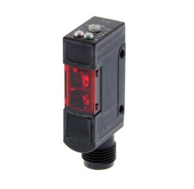 Omron E3SAD66, Fotoelektrik sensör, cisimden yansımalı, 200mm, DC, 3 telli, NPN, dikey, M12 geçmeli - 1