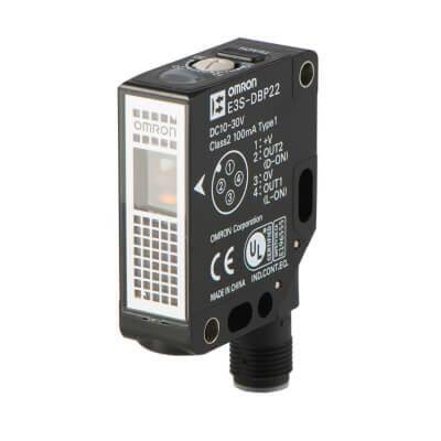 Omron E3S-DBP22T-OMS, Fotoelektrik algılayıcı, modellik, kırmızı LED, ince obje, dar ışınlar, potiyometreli, 0.7m, PNP, M12 - 1