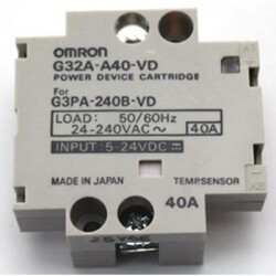 Omron G32AA40VDDC524BYOMZ,  Yedek Paket G3PA-240B 5-24 VDC için, 'VD' kodu olanlarla uyumludur.