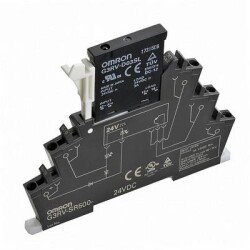 Omron G3RVSR500ADC24 İnce solid state & siyah soket, 100-240 VAC'de 2 A, Push-in Plus terminal, 24 VDC