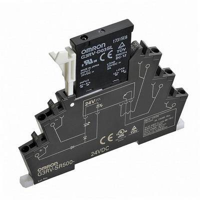 Omron G3RV-SR500-AL DC24 Slimline SSR 6mm, dahil. soket, AC çıkış TRIAC, 2A, Push-in terminaller, 24V DC, Non Zero-cross - 1