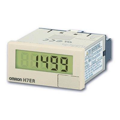 Omron H7ERNV1HOMI, Takometre, 1/32DIN (48 x 24mm), dahili pilli, arka ışıklı LCD, 5 hane, 10/60/600ppr, VDC giriş, gri kasa - 1