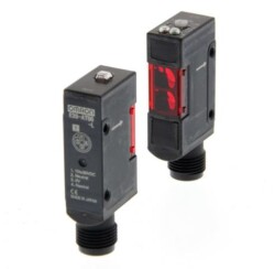 Omron E3SAT66, Fotoelektrik sensör, karşılıklı, 7m, DC, 3 telli, NPN, dikey, M12 plug