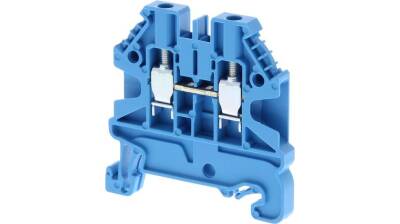 Omron XW5T-S25-11-1BL, DIN ray terminal bloğu, Mavi, Tek seviye, 20 (UL) A, 24 (IEC) A - 1