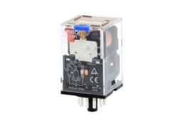 OMRON MKS3PI5AC230BYOMZ, Röle, soketli, 11 pinli, 3PDT, 10 A, mekanik indikatör, kilitlenebilir test butonu, 230 VAC