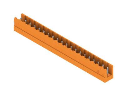 PCB fiş konnektörü, pin sırası, açık taraf, Delikli lehim bağlantısı, 5,08 mm, Kutup sayısı: 20, 180°, Lehim pimi, uzunluk (l): 3,2 mm, kalaylı, Turuncu - 1