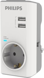Philips CHP4010W 380 Joule Tekli 2 USB'li Akım Korumalı Priz - 2