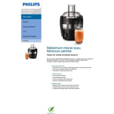 PHILIPS HR1832/00 VIVA COLLECTION 500W KATI MEYVA SIKACAĞI - 3