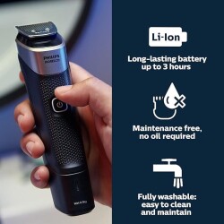 Philips NorelcoMultigroom Serisi 5000 18 Parça, Sakal Yüzü, Saç, Vücut ve Samimi Saç Kesme Makinesi, Erkekler için - BIÇAK YAĞI YOK MG5910/49 - 3