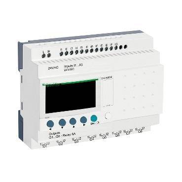 Schneider Electric SR2B201B, kompakt akıllı röle Zelio Logic - 20 G Ç - 24 V AC - saat - ekran - 1