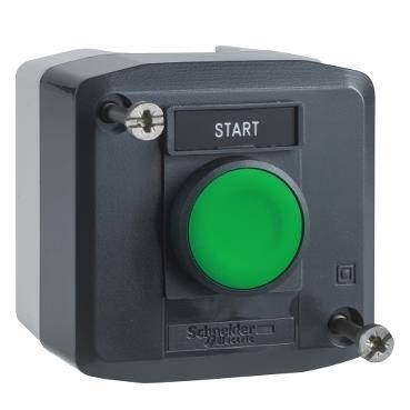 Schneider Electric XALD101H29, koyu gri istasyon - 1 yeşil sıva altı Buton Ø22 yaylı dönüş 1NA "Başlatma" - 1