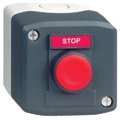Schneider Electric XALD111H29, koyu gri istasyon - 1 kırmızı sıva altı Buton Ø22 yaylı dönüş 1NA "Stop"