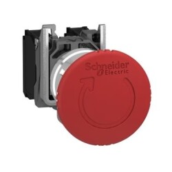 Schneider Electric XB4BS8444, Harmony XB4, Acil durdurma kapatma, metal, kırmızı mantar, tetikleme mandalı tetikleme için çevirme, 2 NC