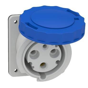 Schneider Electric 81278 ,PratiKa Eğik Makina Prizi - 3*63 A - 2P + E - 200...250 V AC - IP67 - 1