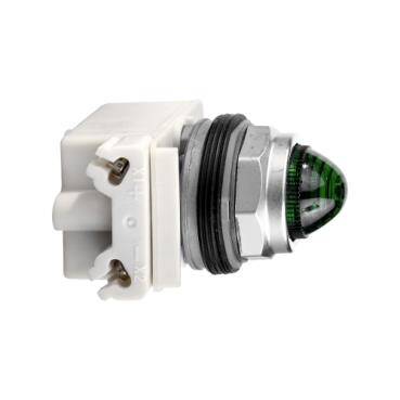 Schneider Electric 9001KP7G9, Sekizgen Işıklı Buton Yeşil - Akkor BA 9s - 230 V AC - IP66 - 1