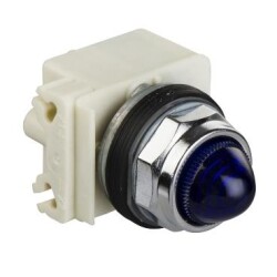 Schneider Electric 9001KP7L9, Sekizgen Işıklı Buton Mavi - Akkor BA 9s - 230 V AC - IP66