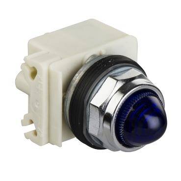 Schneider Electric 9001KP7L9, Sekizgen Işıklı Buton Mavi - Akkor BA 9s - 230 V AC - IP66 - 1