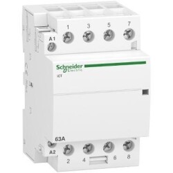 Schneider Electric A9C20864, 63 Amper, 4NA, Sessiz Kontaktör, 220-240 Volt AC, 4 Kutuplu